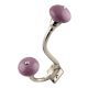 Light Purple Crackle Ceramic Silver Iron Hook